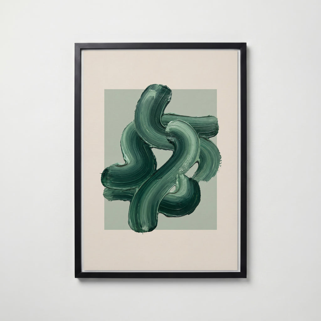 Fern Ribbon Poster – svart ram