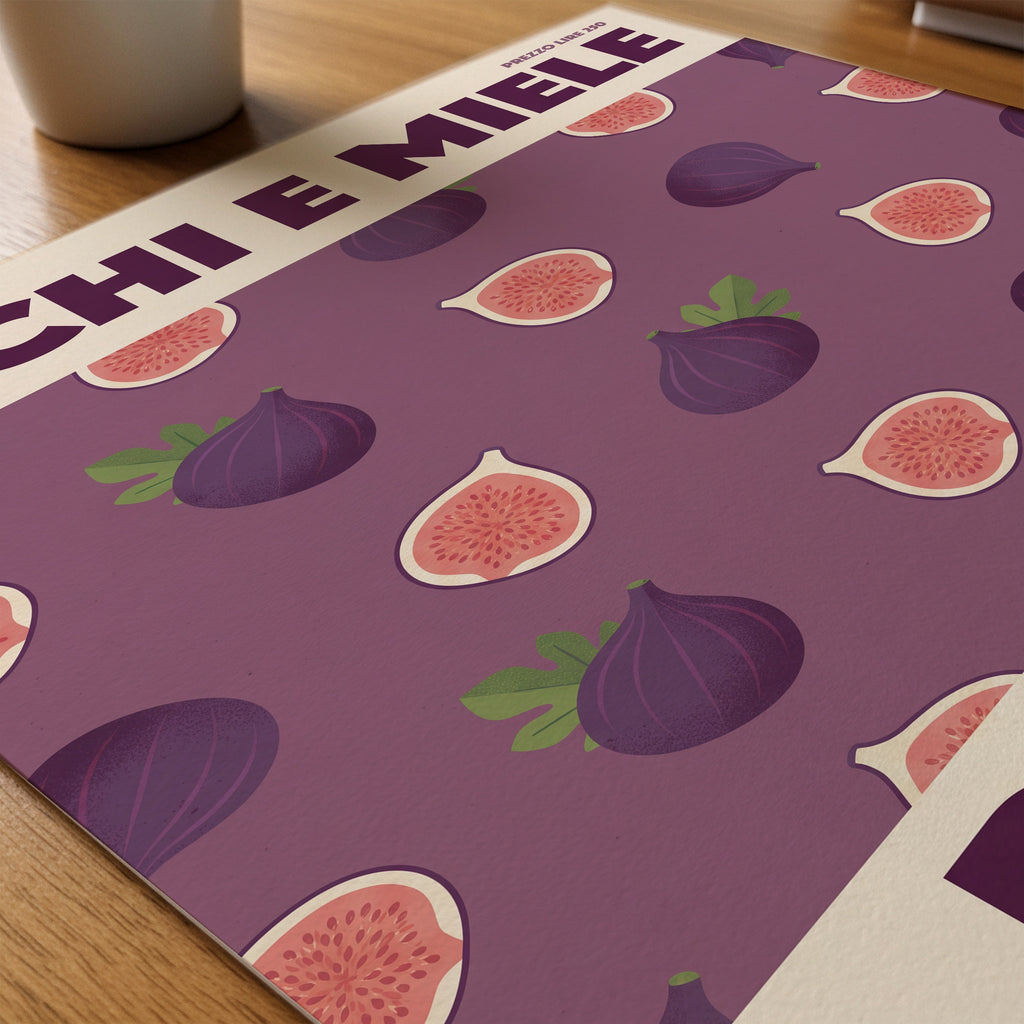 Figs and Honey Poster – närbild på papper