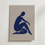 Blue Figure I Poster – canvas utan passepartout