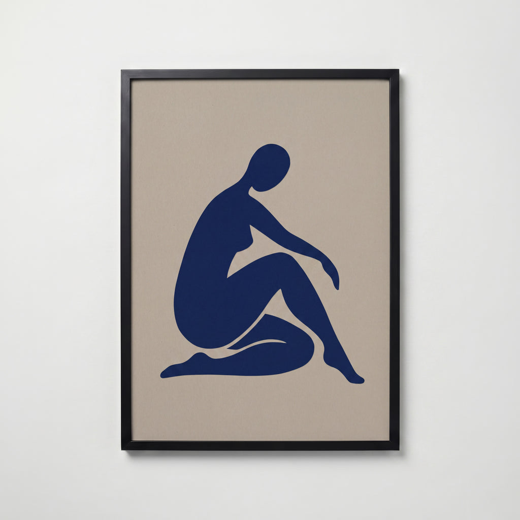 Blue Figure I Poster – svart ram