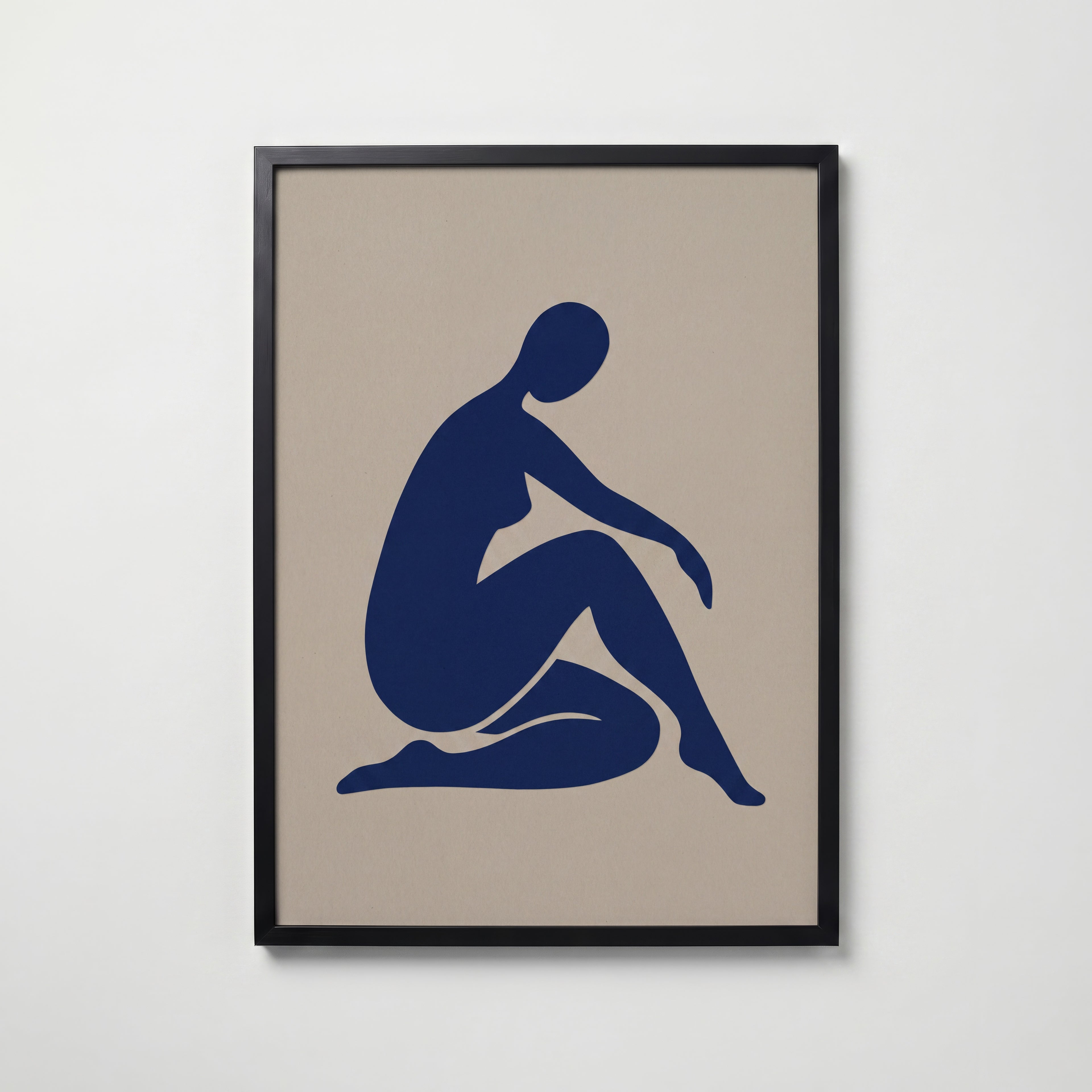 Blue Figure I Poster – svart ram