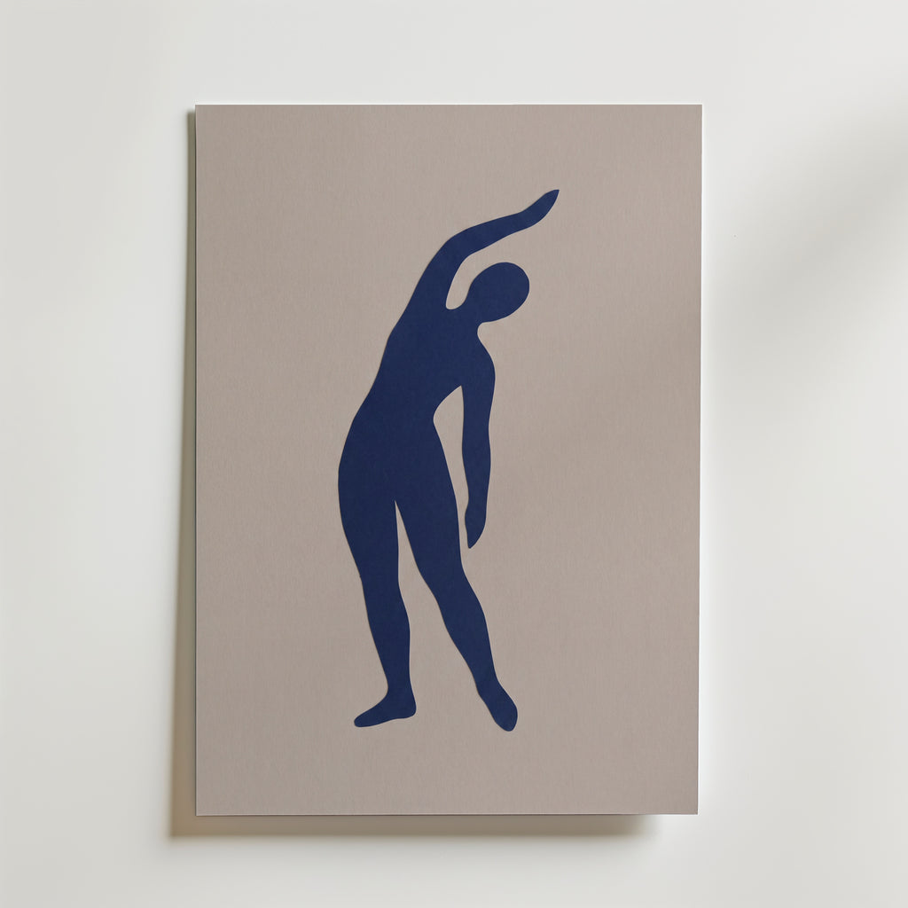 Blue Figure II Poster – canvas utan passepartout