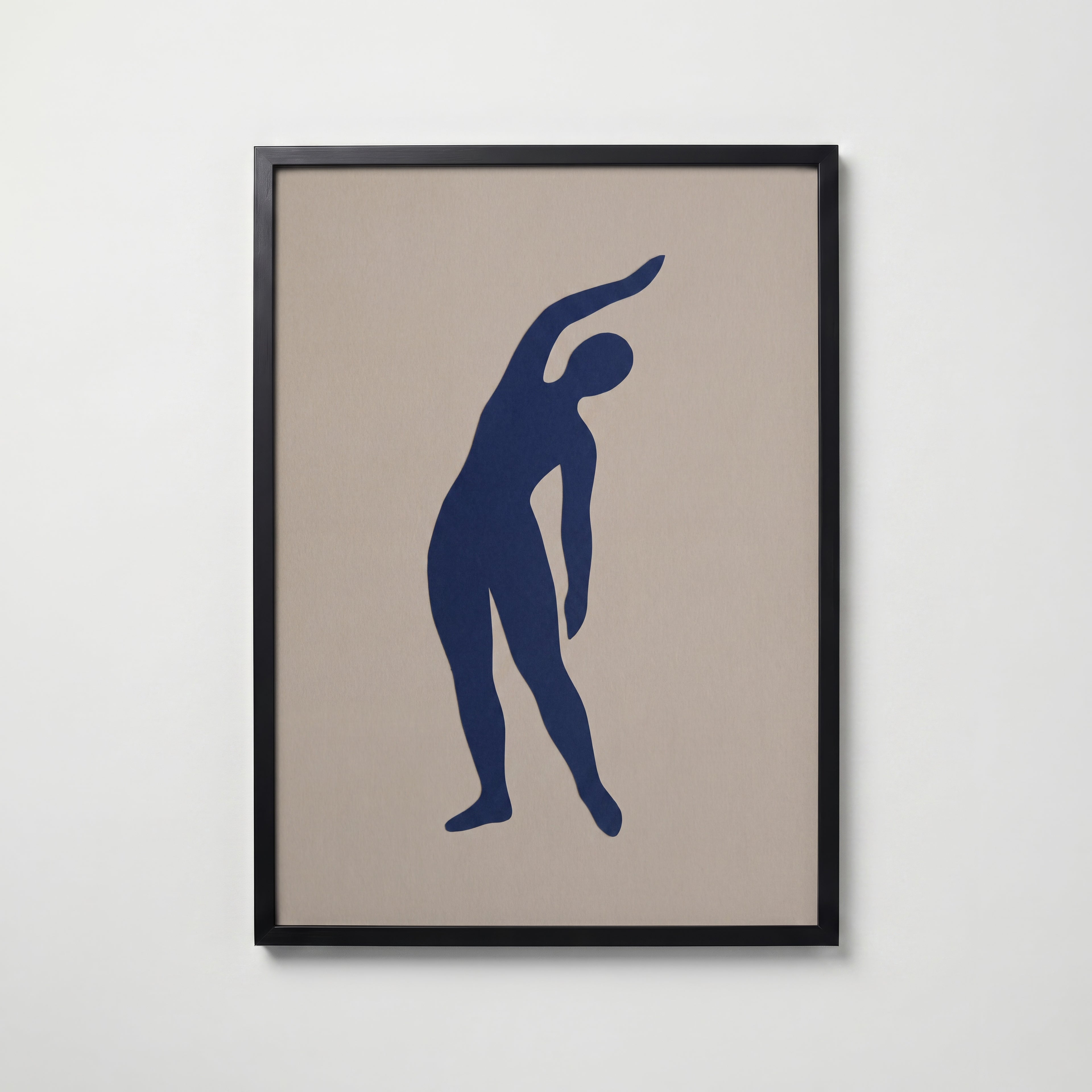 Blue Figure II Poster – svart ram