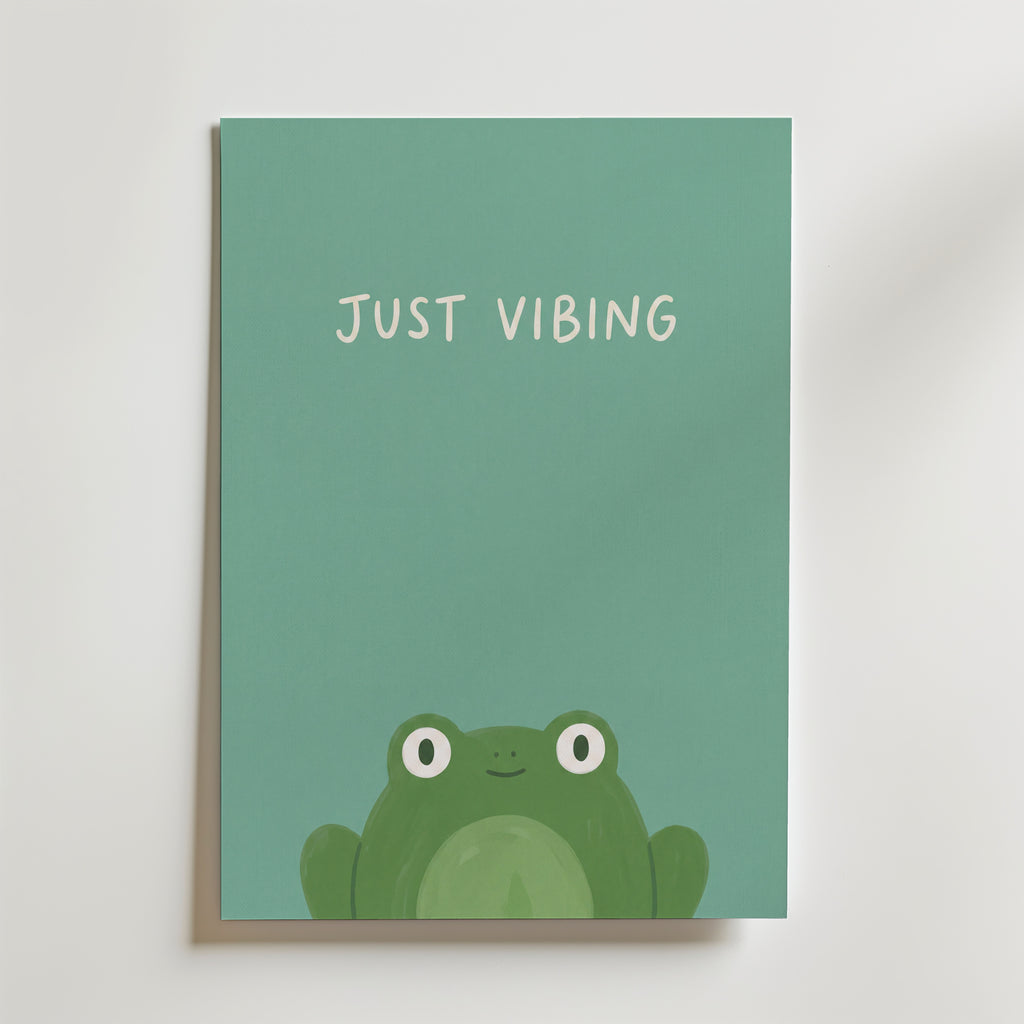 Just Vibing Frog Poster – canvas utan passepartout