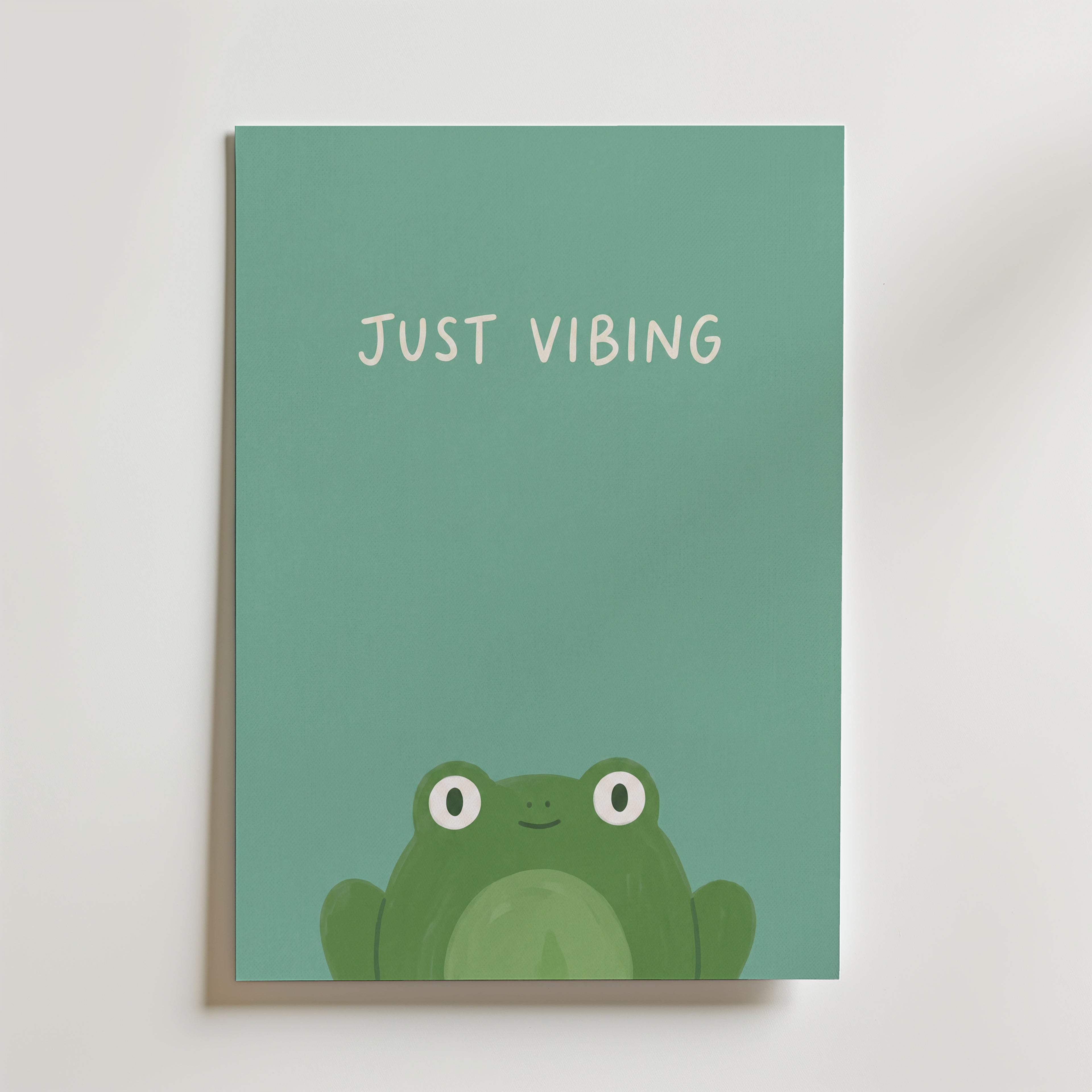 Just Vibing Frog Poster – canvas utan passepartout