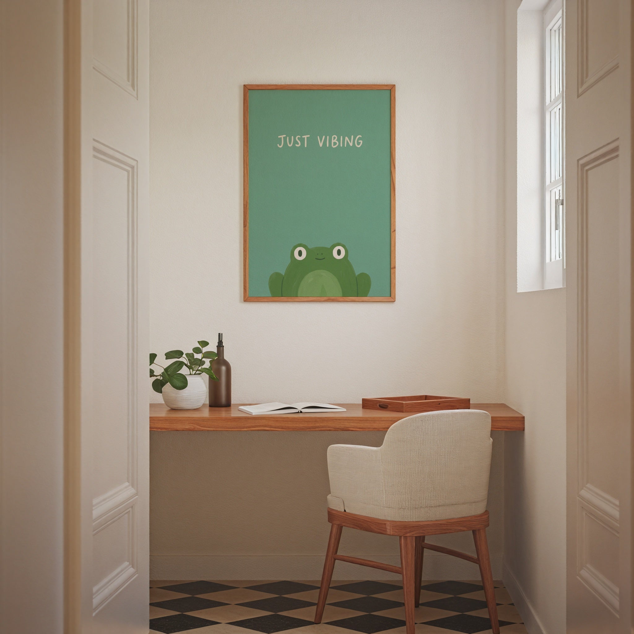 Just Vibing Frog Poster – i rum 1