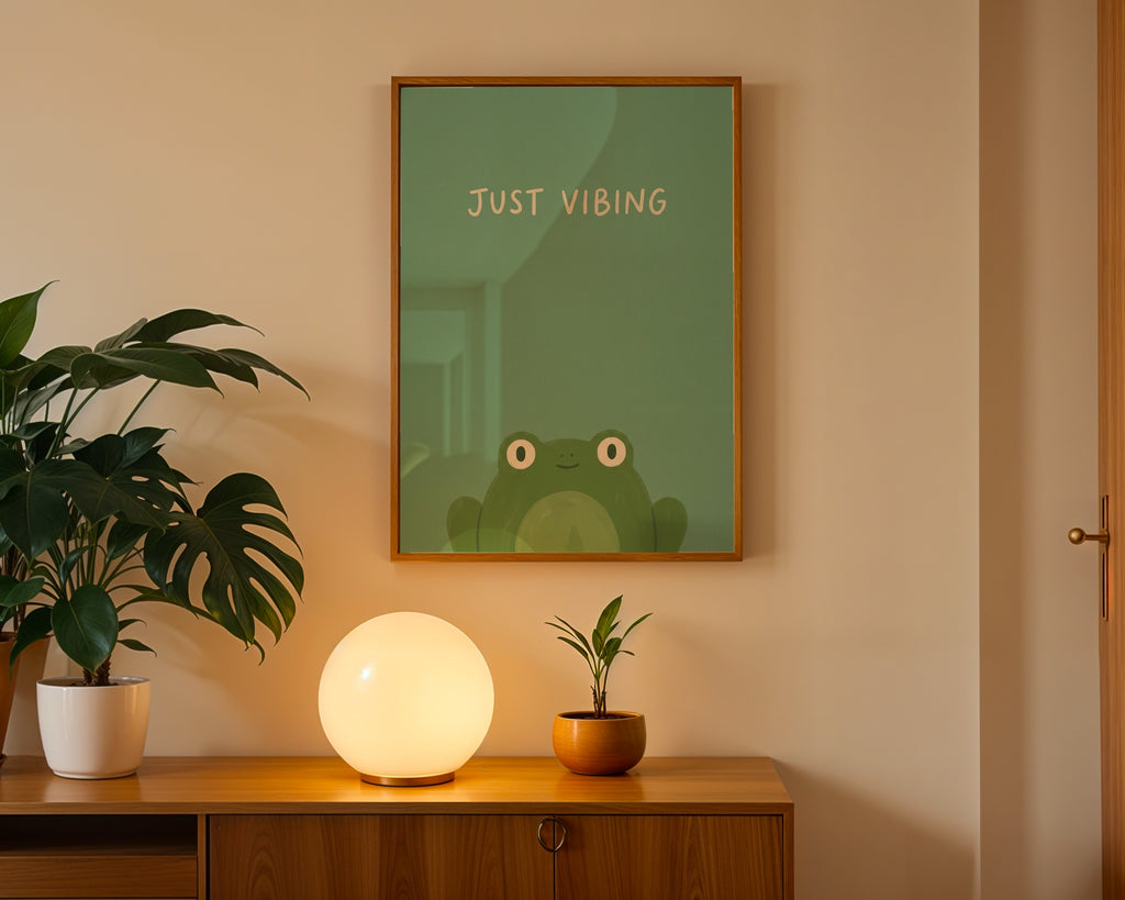 Just Vibing Frog Poster – i rum 3
