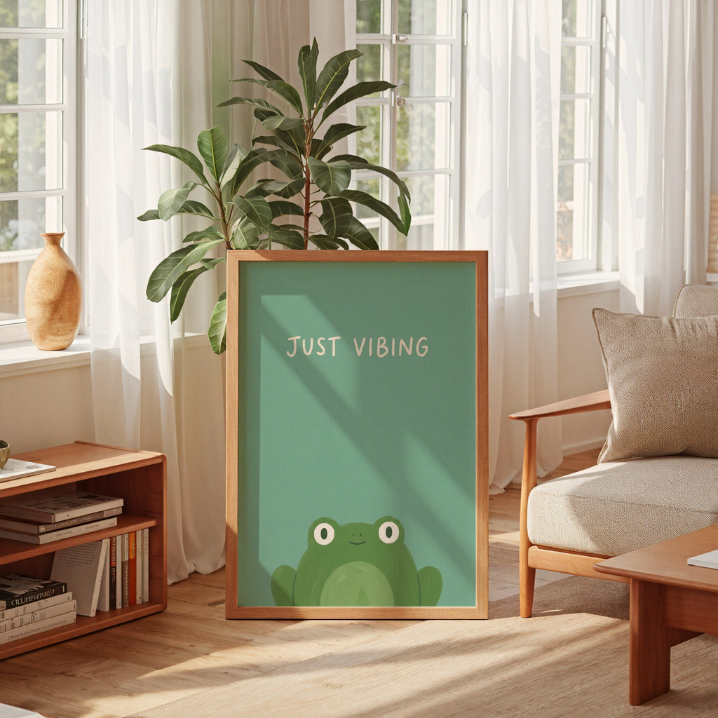 Just Vibing Frog Poster – i rum 5