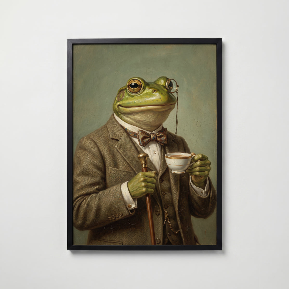 Gentleman Frog Poster – svart ram