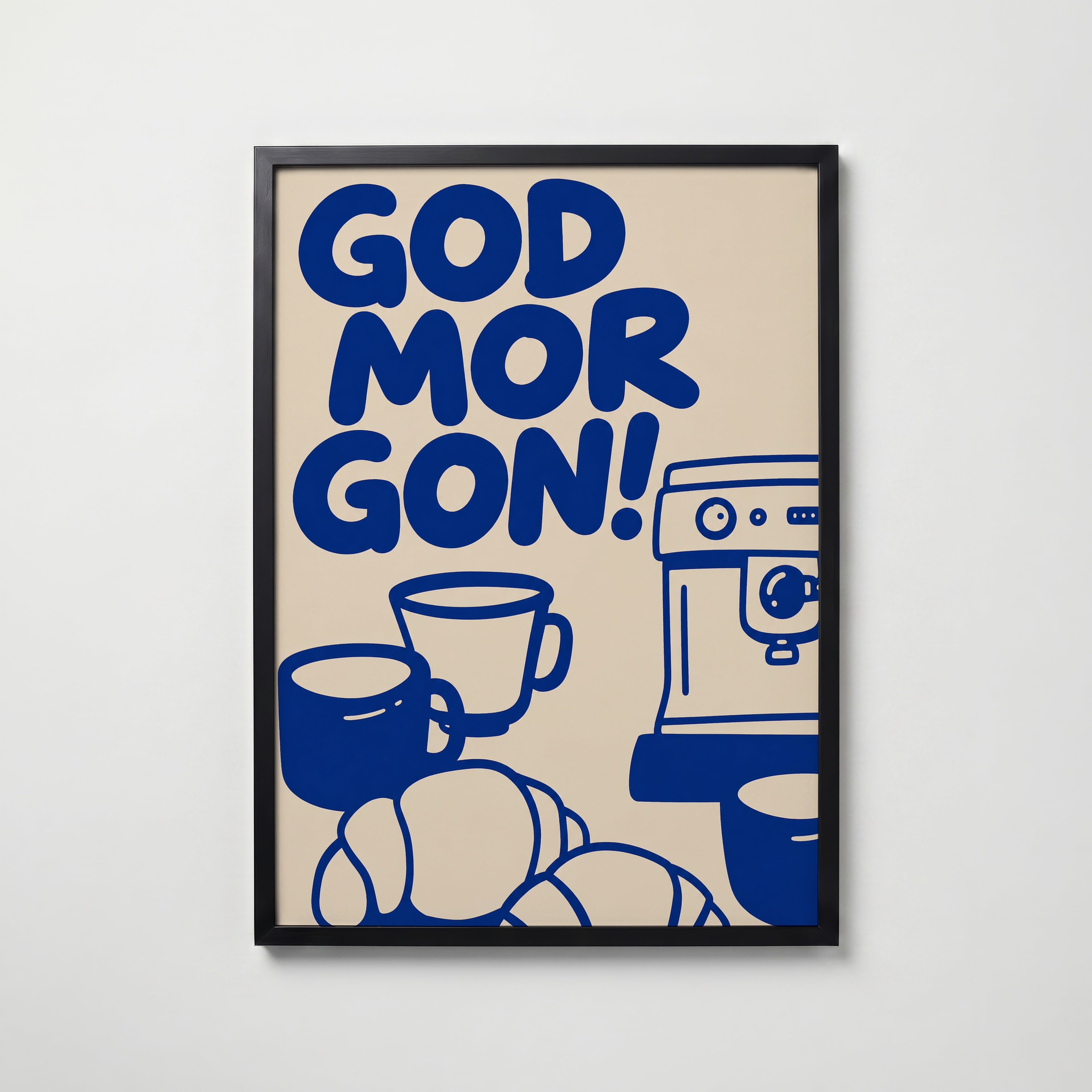 God Morgon Poster – svart ram