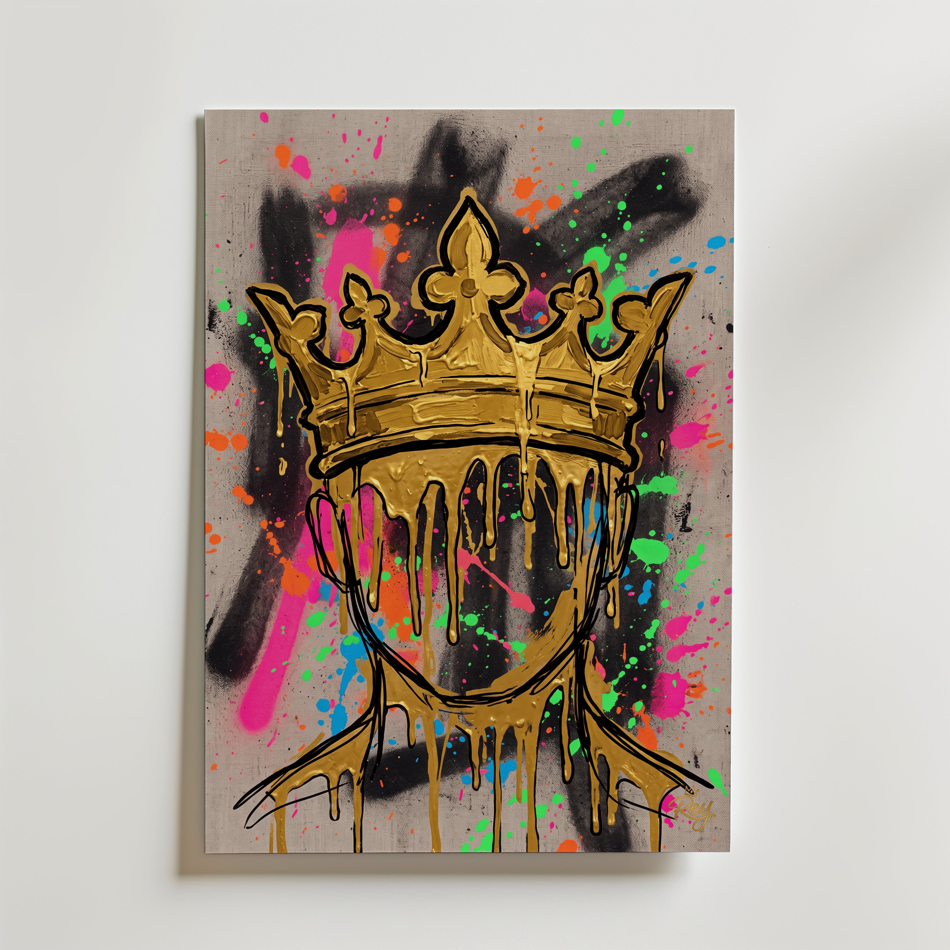 Golden Crown Poster – canvas utan passepartout