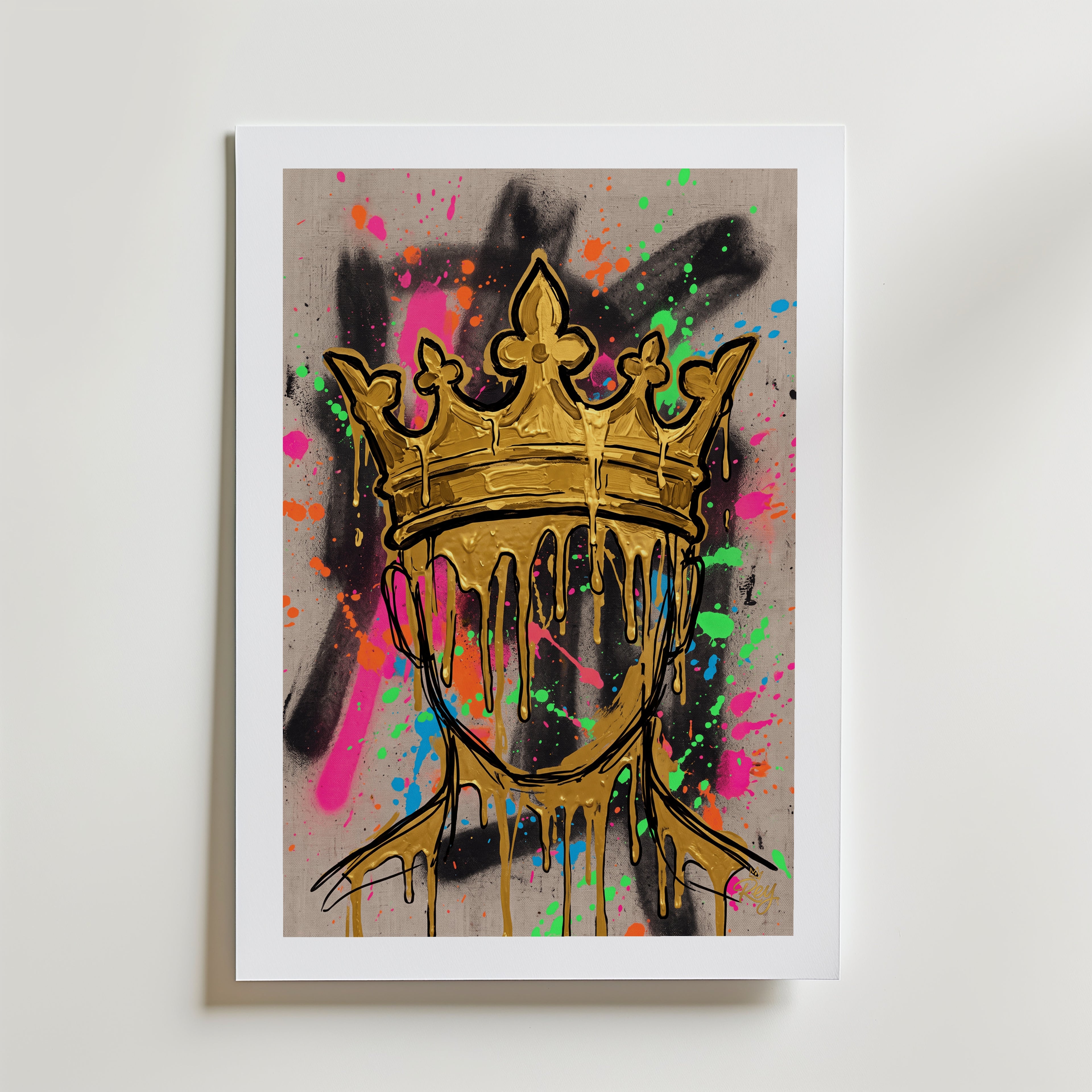 Golden Crown Poster – med passepartout