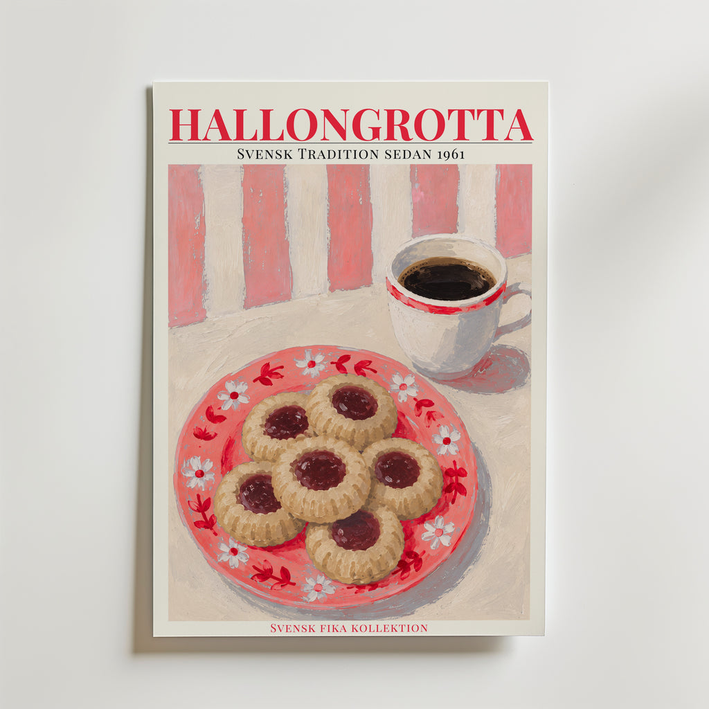 Hallongrotta Poster – canvas utan passepartout