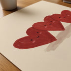 Heart Friends Poster – närbild på papper
