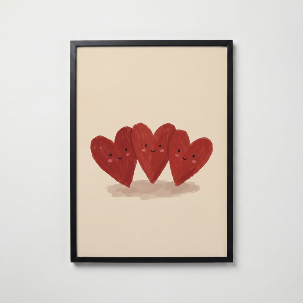 Heart Friends Poster – svart ram