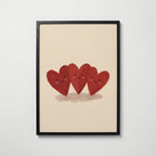 Heart Friends Poster – svart ram