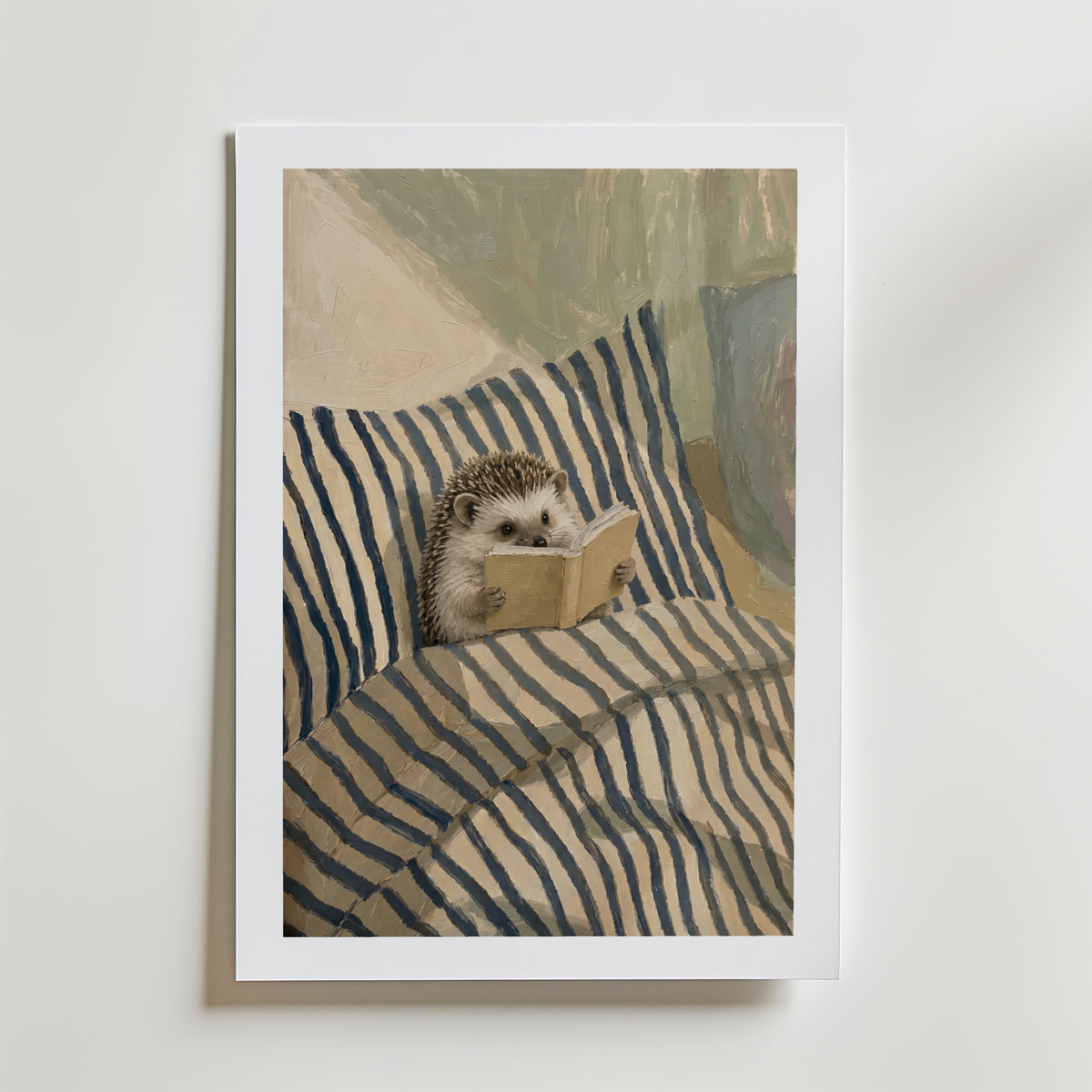 Reading Hedgehog Poster – med passepartout
