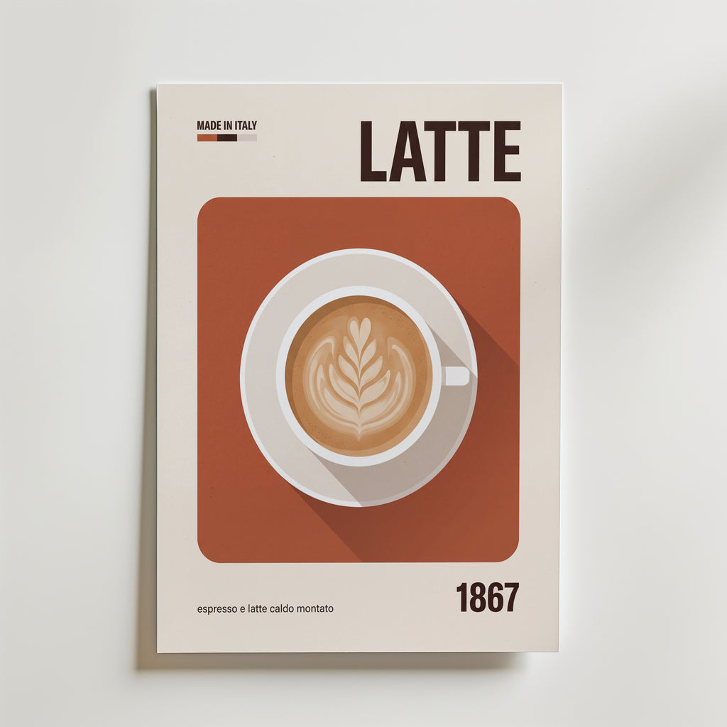 Caffè Latte Poster – canvas utan passepartout