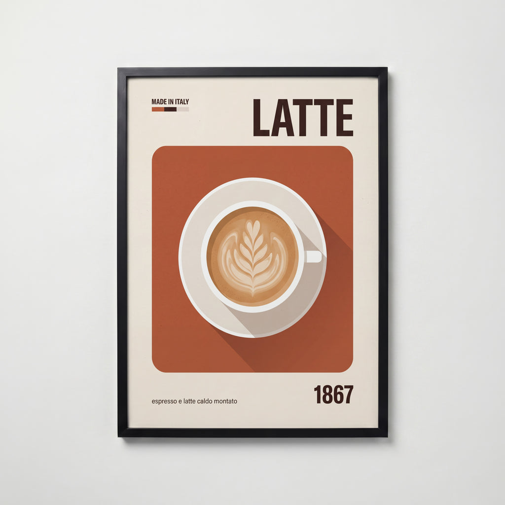 Caffè Latte Poster – svart ram