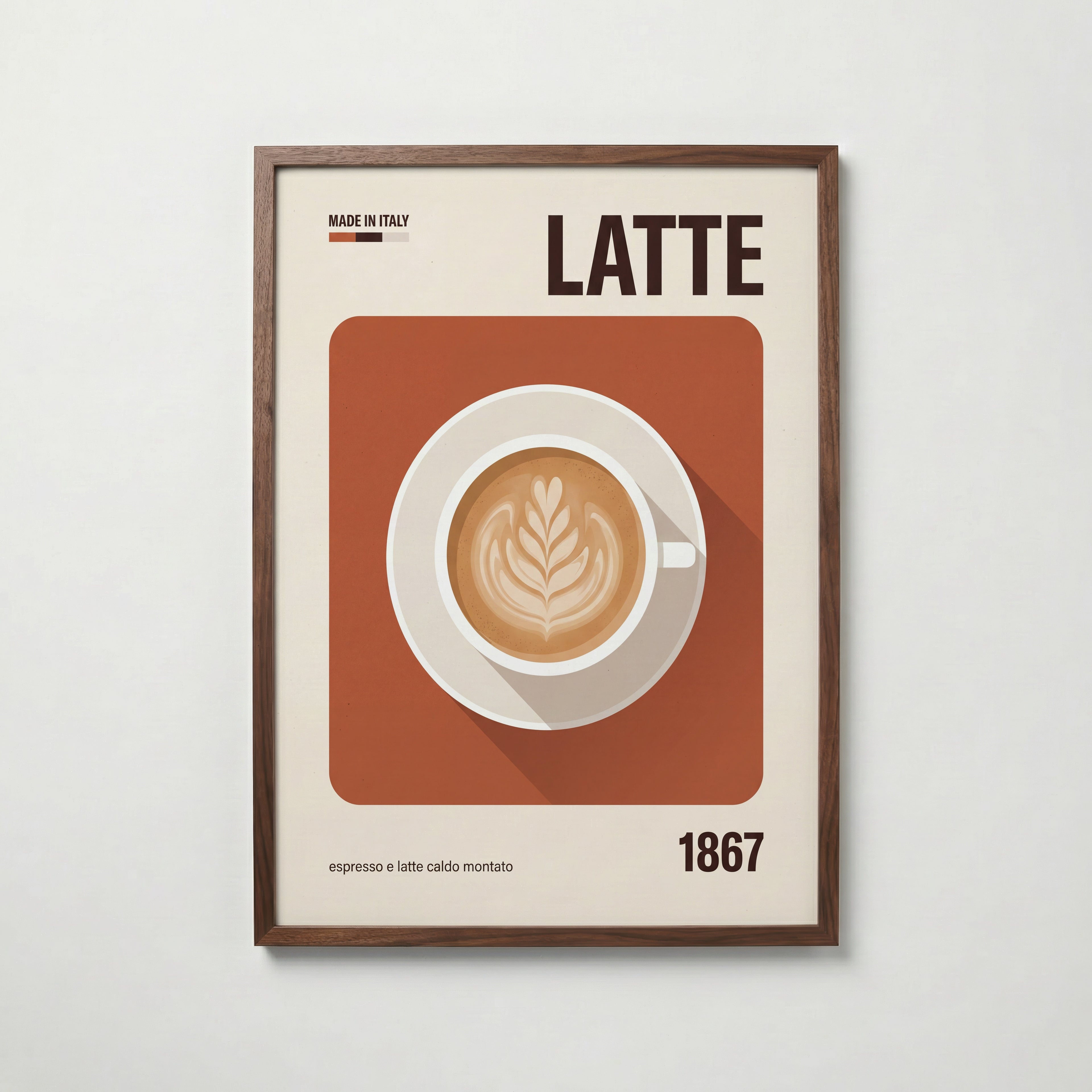 Caffè Latte Poster – valnötsram