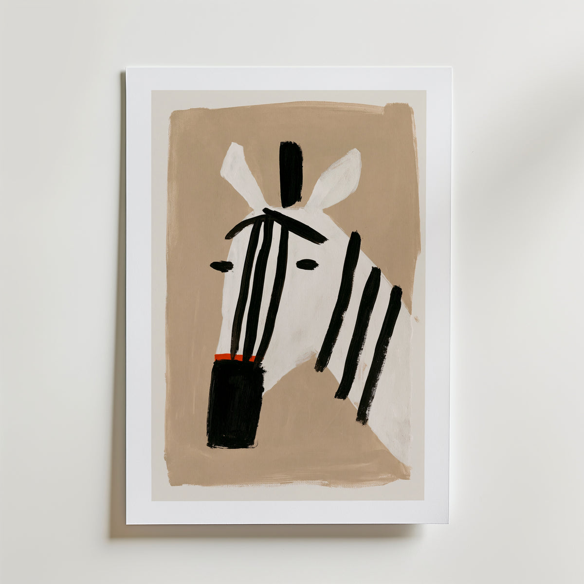 Minimal Zebra Poster – med passepartout