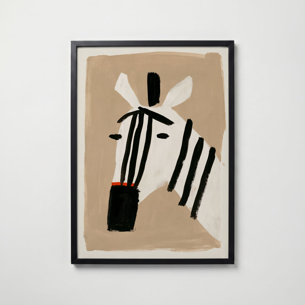 Minimal Zebra Poster – svart ram