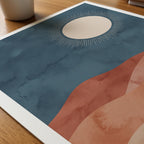 Desert Moon Poster – närbild på papper