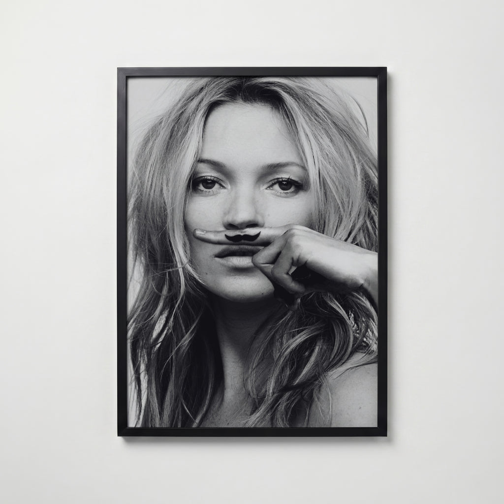 Mustache Muse Poster – svart ram