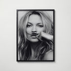 Mustache Muse Poster – svart ram