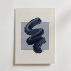 Navy Zigzag Poster – canvas utan passepartout