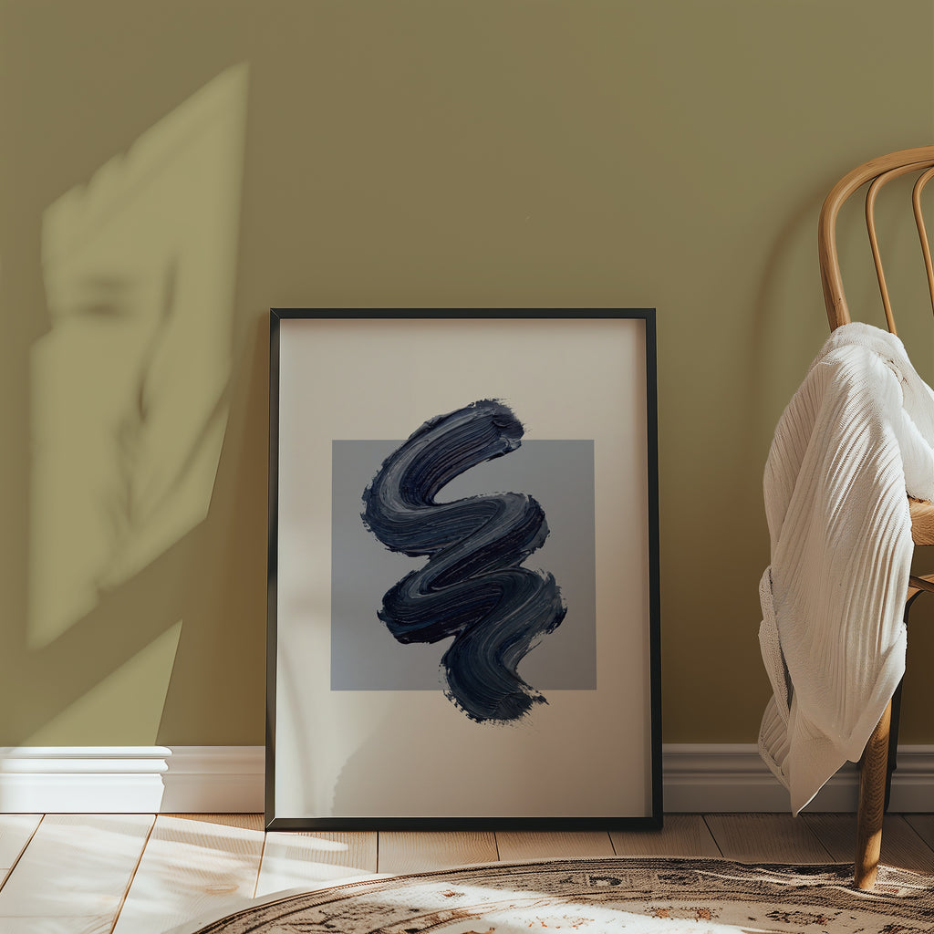 Navy Zigzag Poster – i rum 2