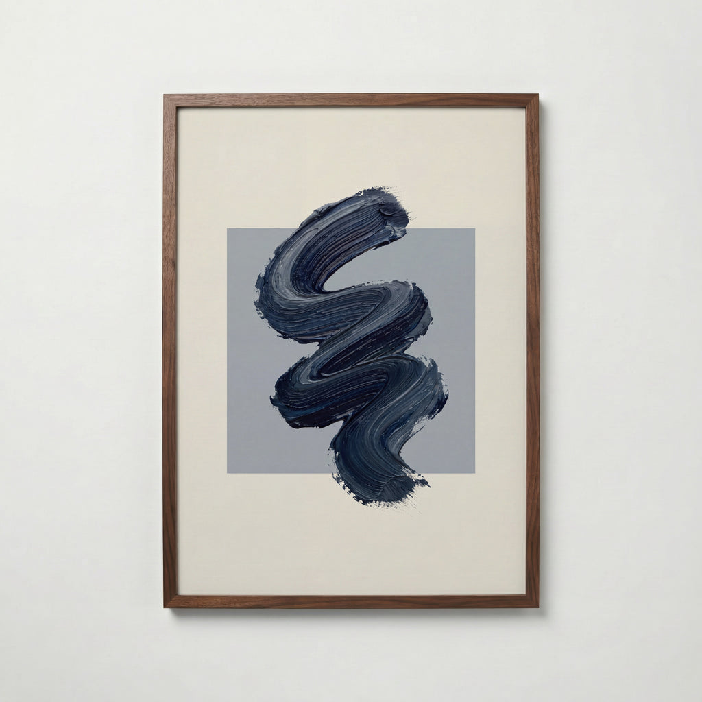Navy Zigzag Poster – valnötsram