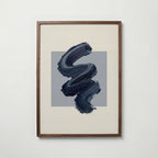 Navy Zigzag Poster – valnötsram
