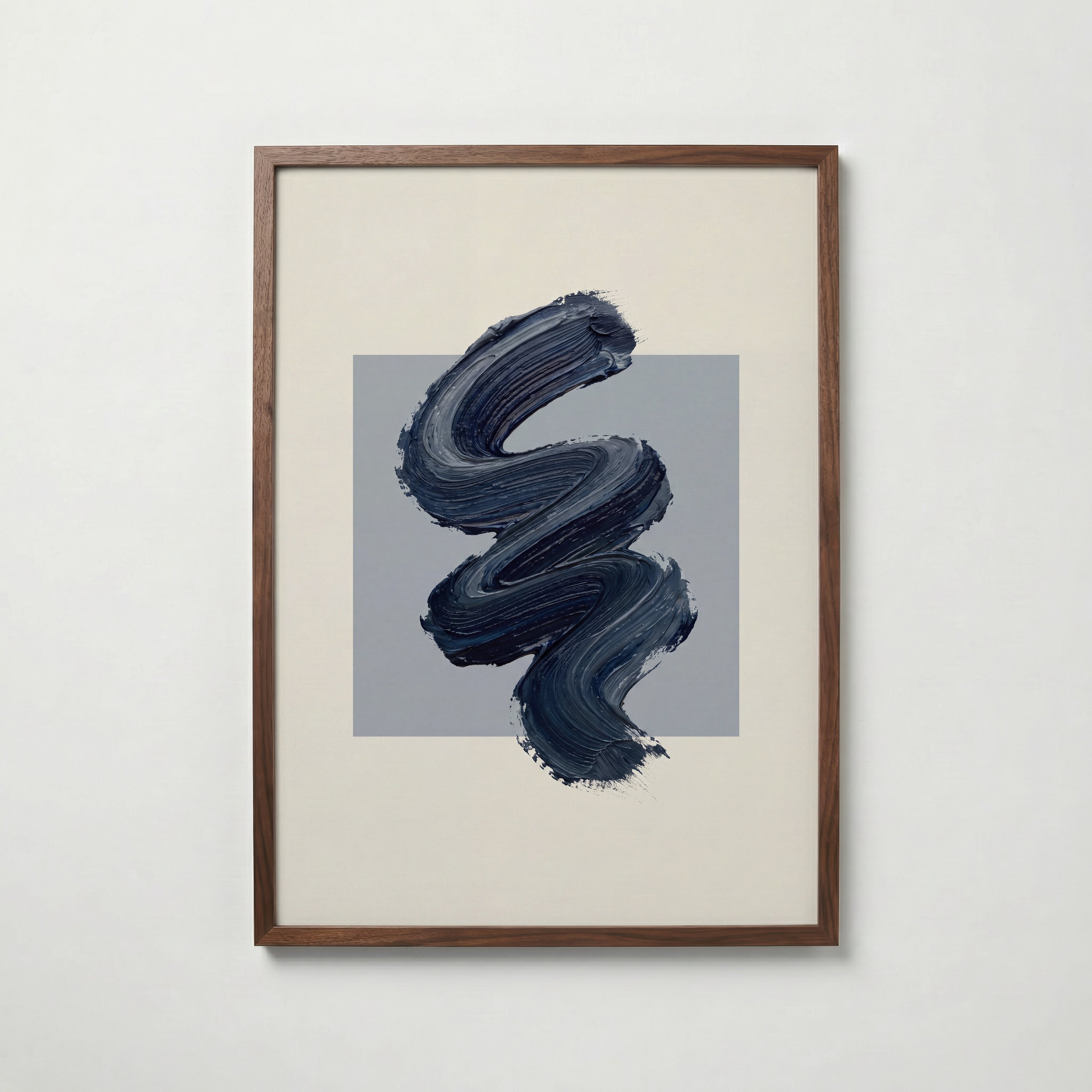 Navy Zigzag Poster – valnötsram