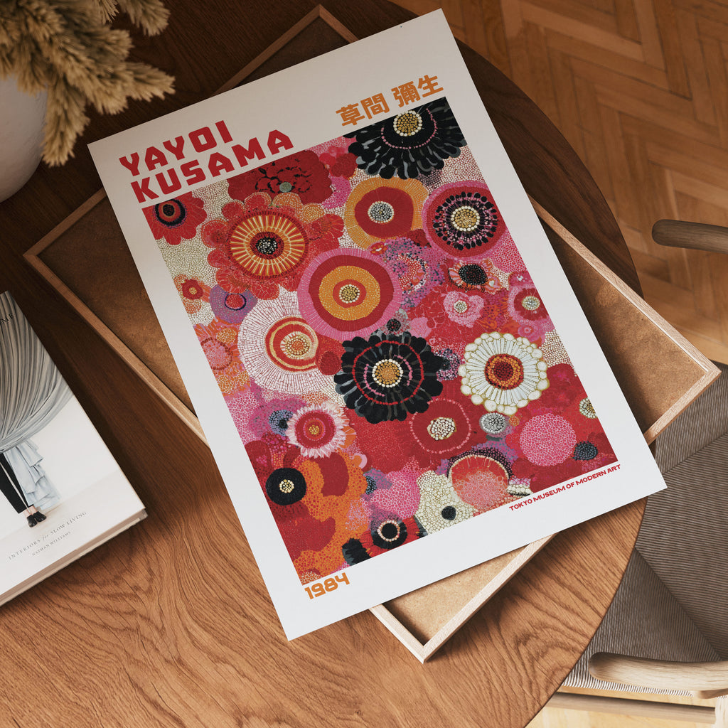 Yayoi Kusama Crimson Circles 1984 Poster