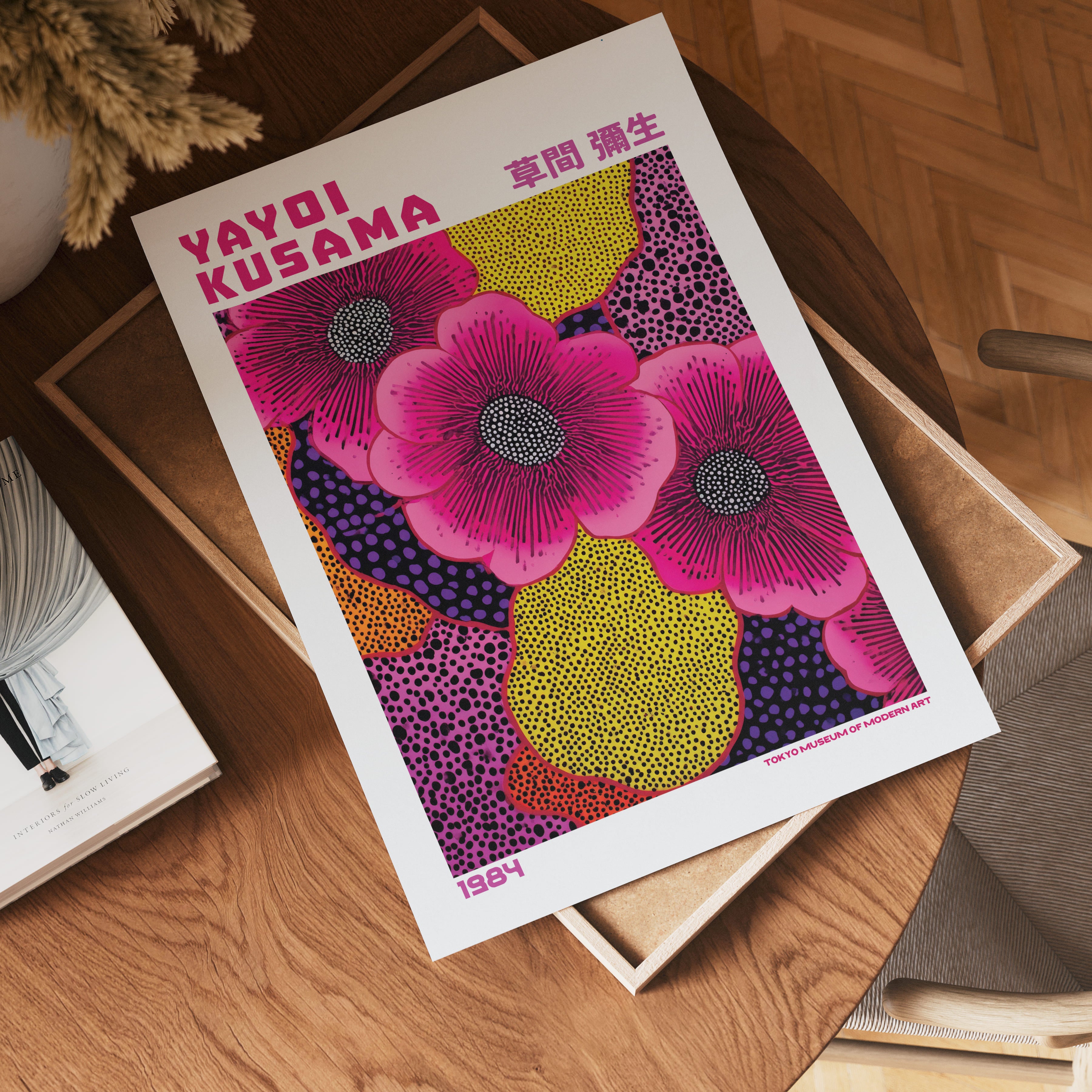 Yayoi Kusama Electric Pink Blossoms 1984 Poster