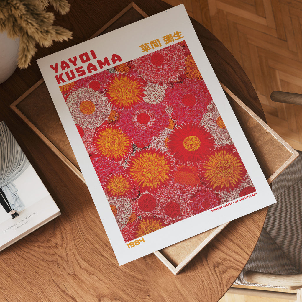 Yayoi Kusama Sunflower Garden 1984 Poster