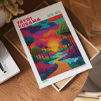 Yayoi Kusama Dotted Sunset River 1984 Poster