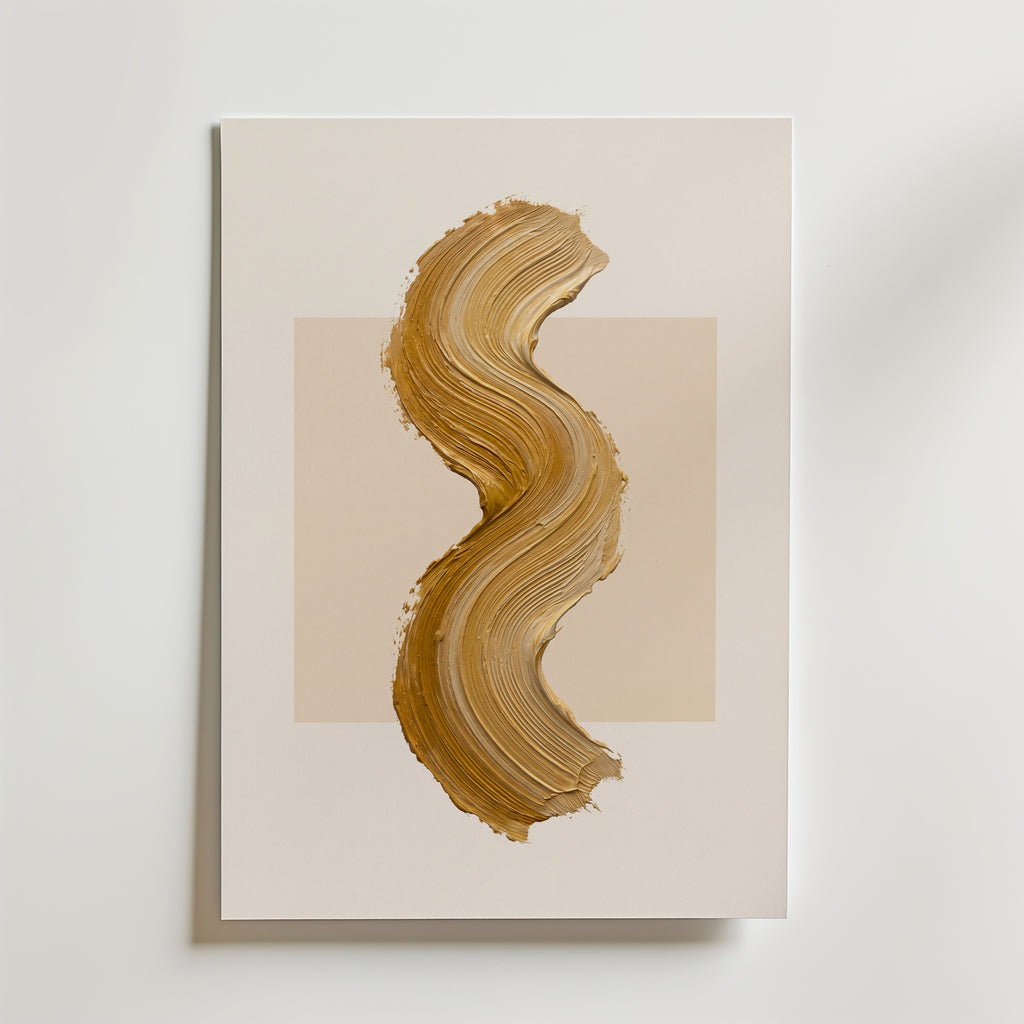 Ochre Curve Poster – canvas utan passepartout
