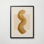 Ochre Curve Poster – svart ram