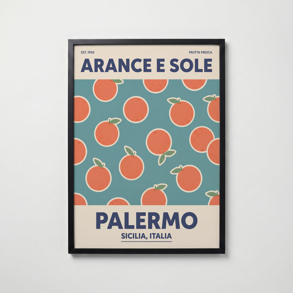 Sicilian Oranges Poster – svart ram