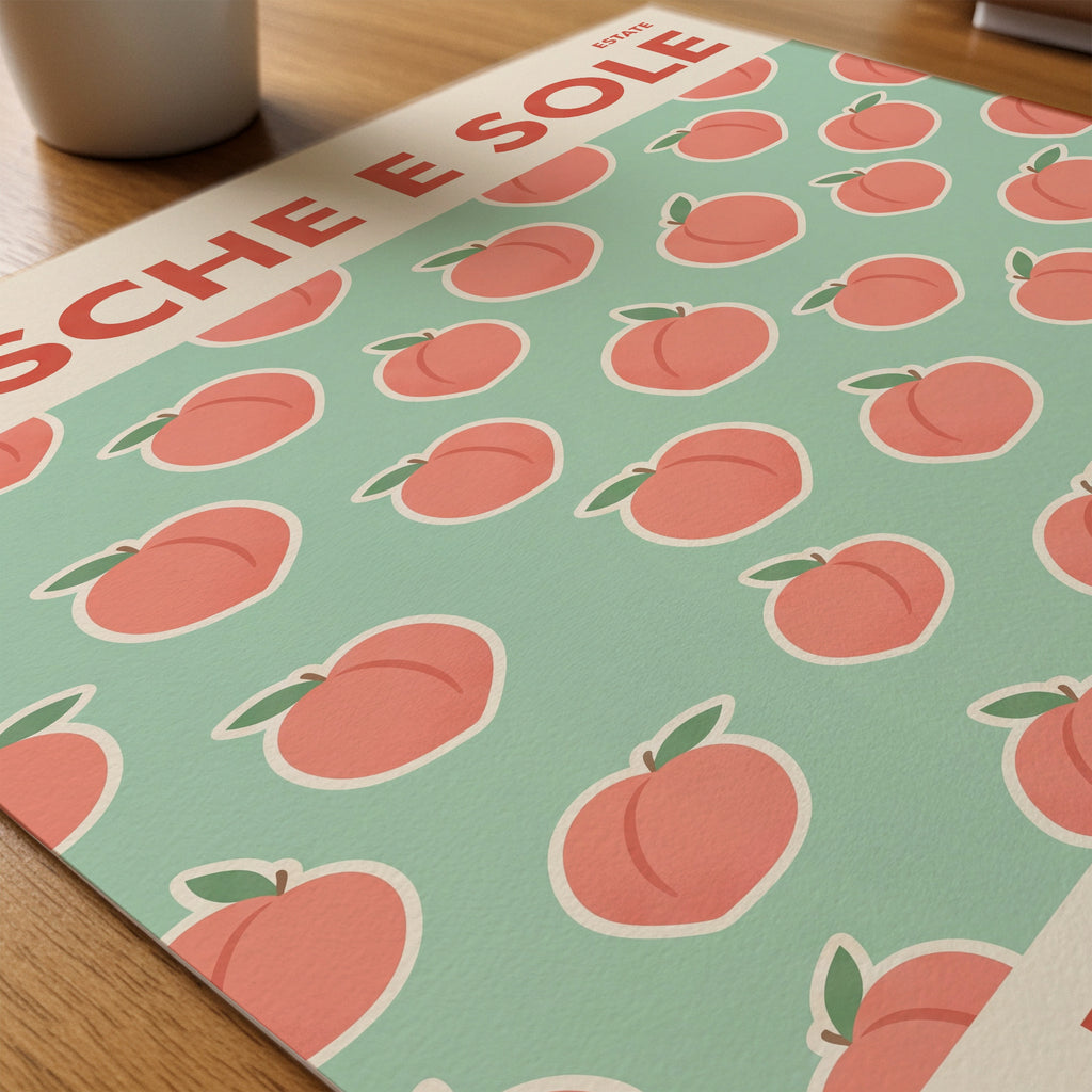Tuscan Peaches Poster – närbild på papper