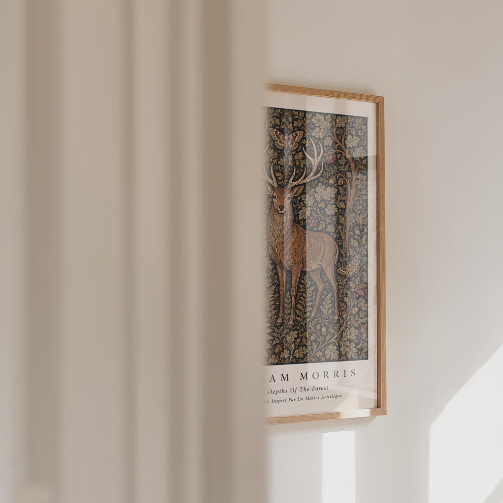 Hjort i skoven William Morris-plakat