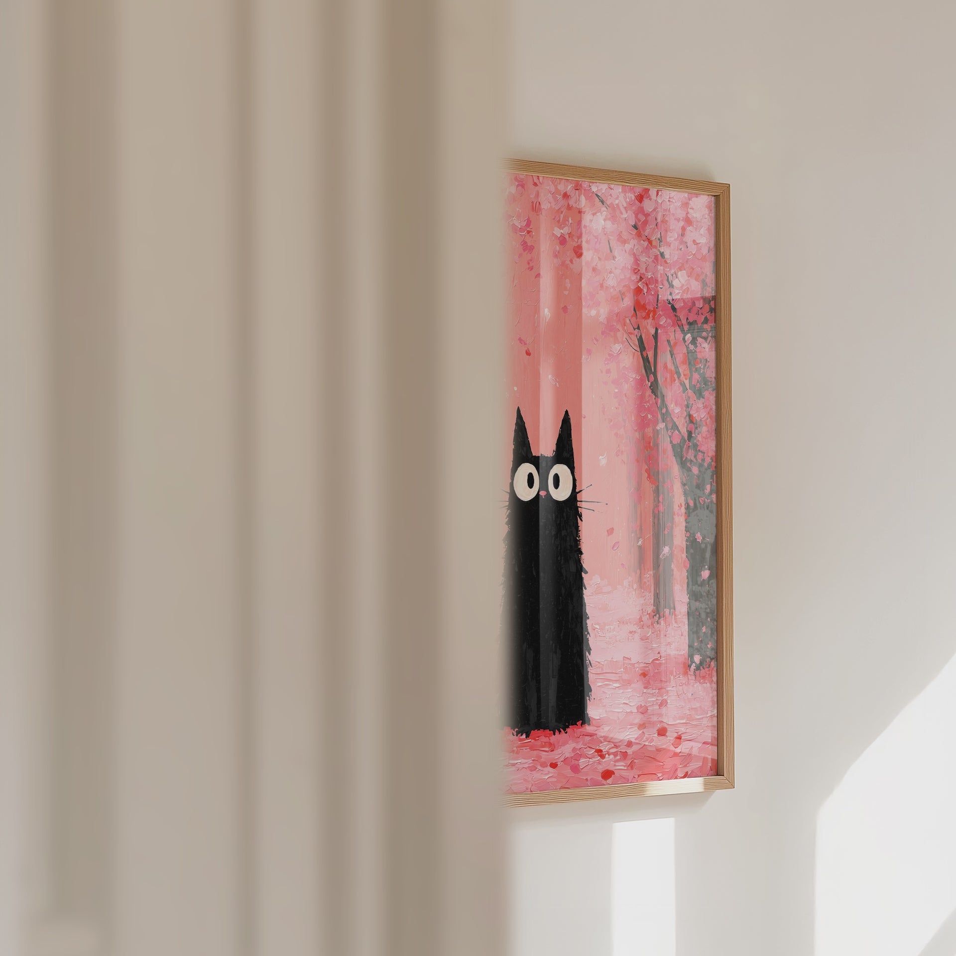 Cat in Cherry Blossom Poster – väggvideo