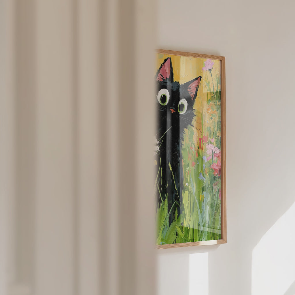 Garden Cat with White Flower Poster – väggvideo