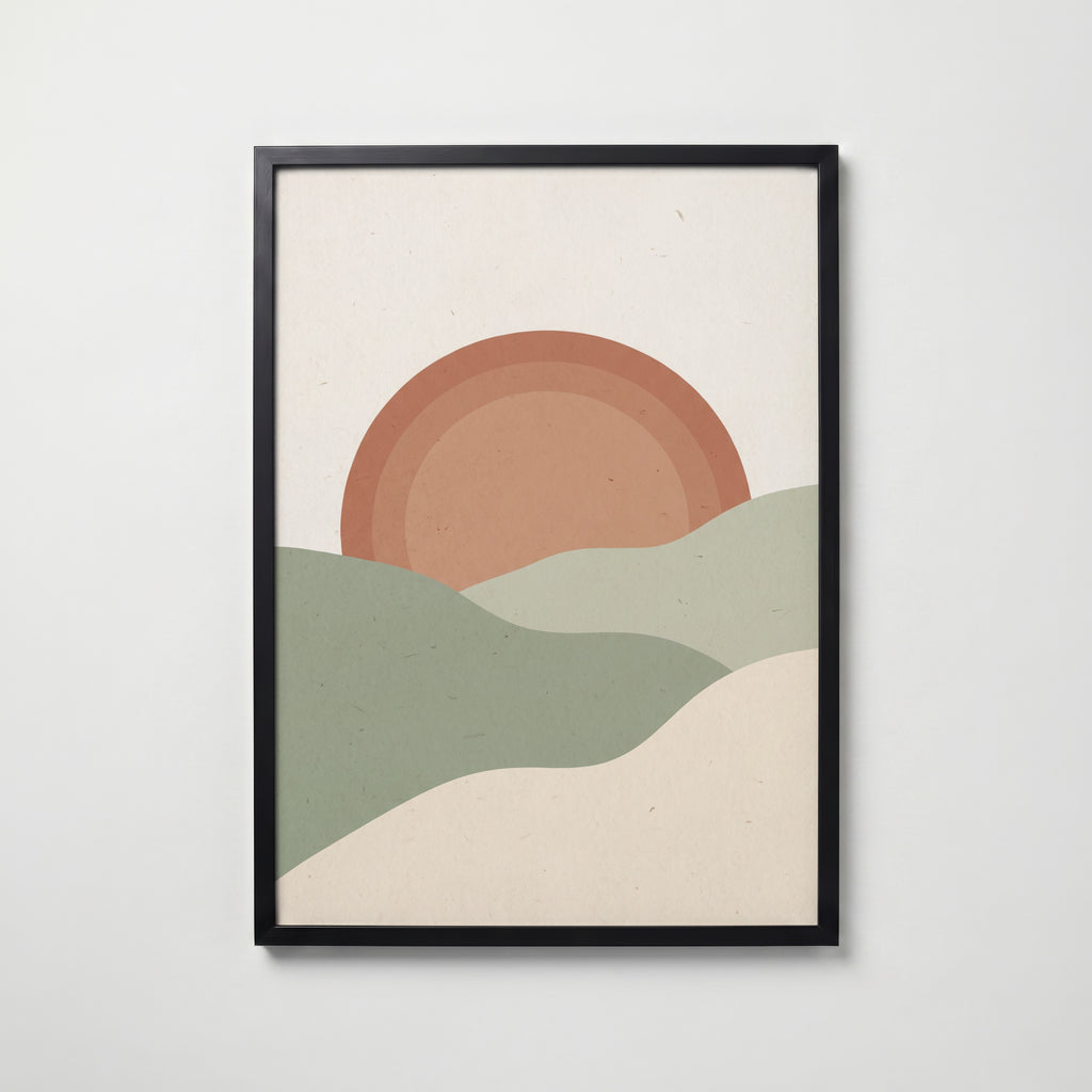 Sage Sunrise Poster – svart ram