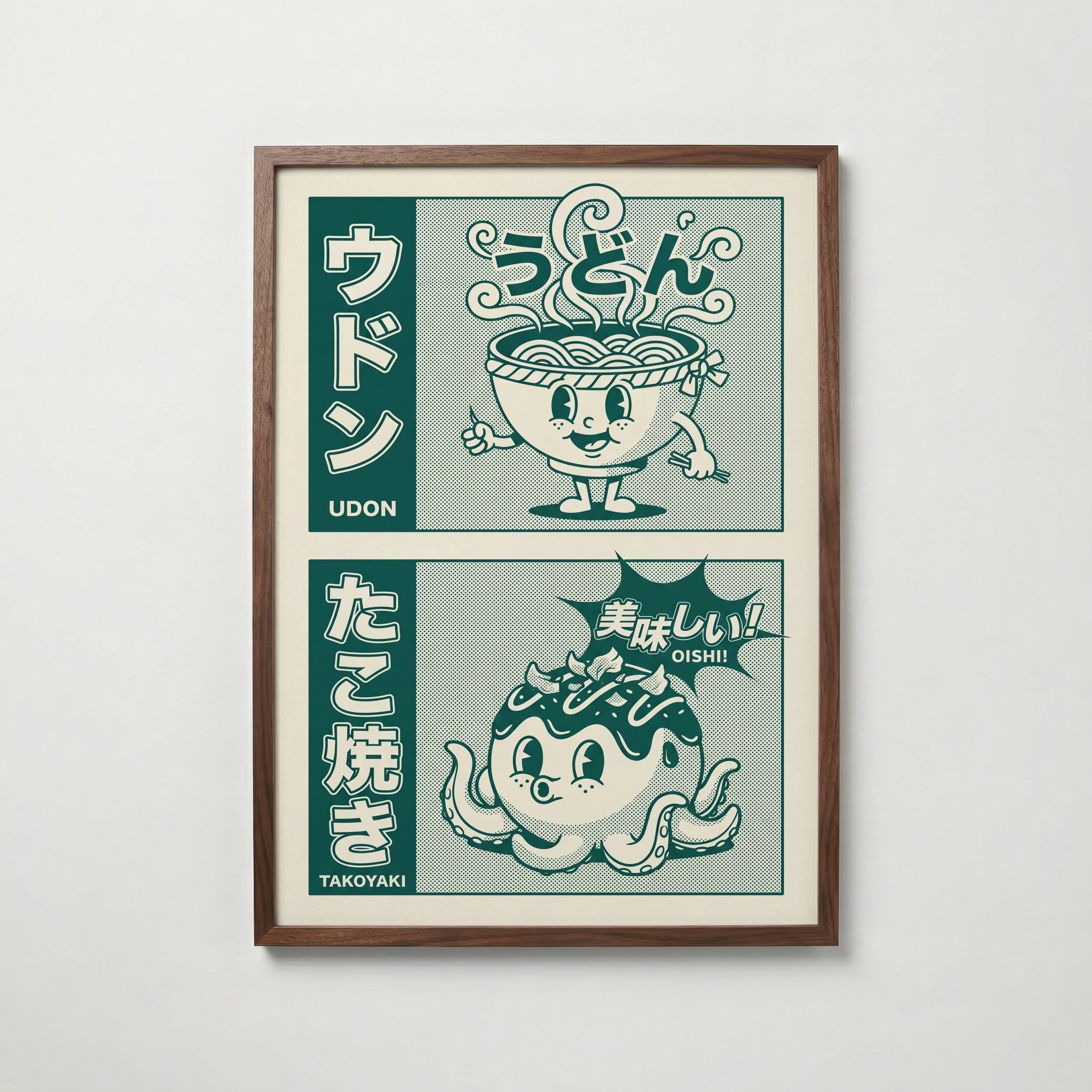 Jade Kombini Poster – udon och takoyaki i valnötsram, fri frakt över 499 kr