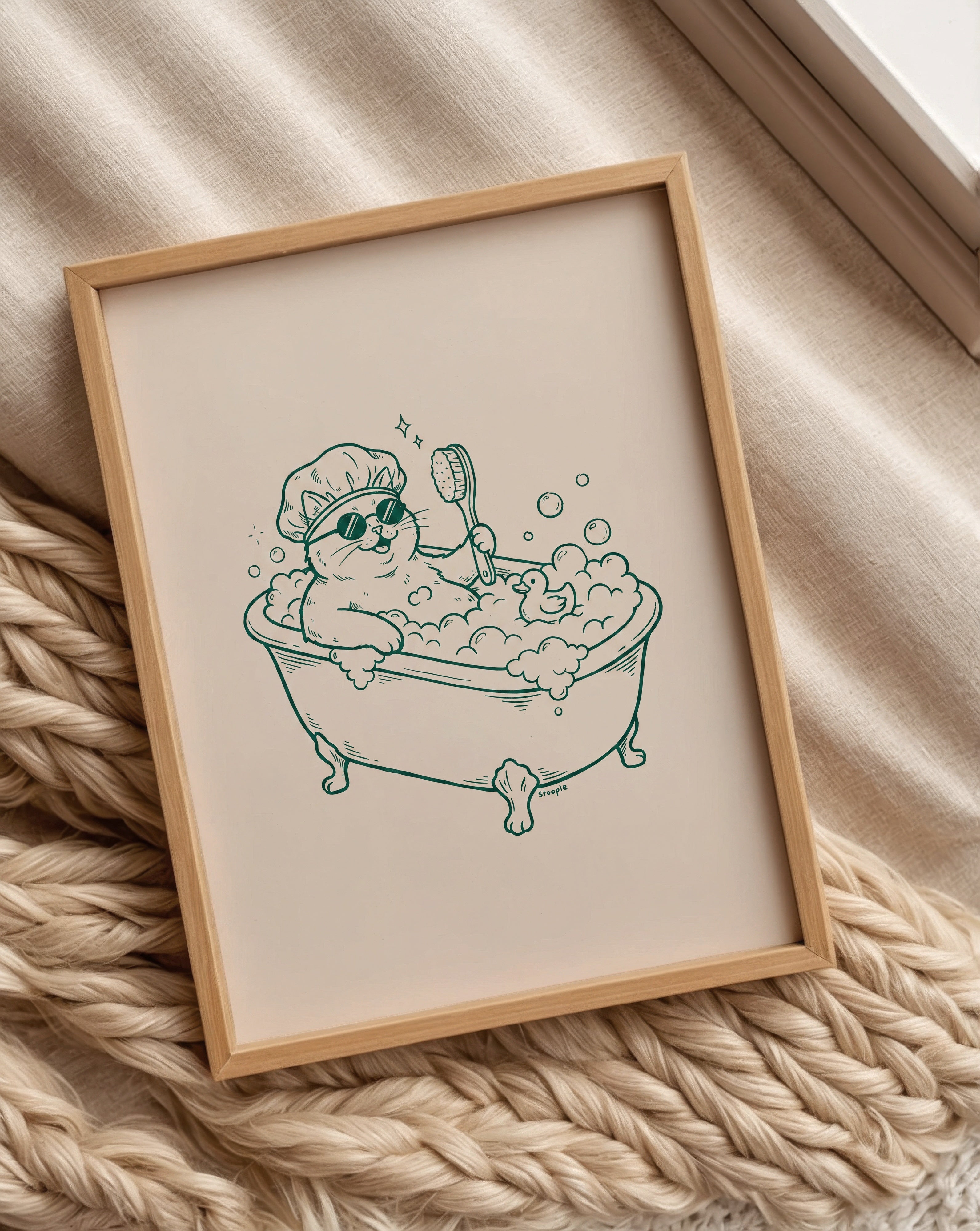 Shower Cat Poster – i rum 1
