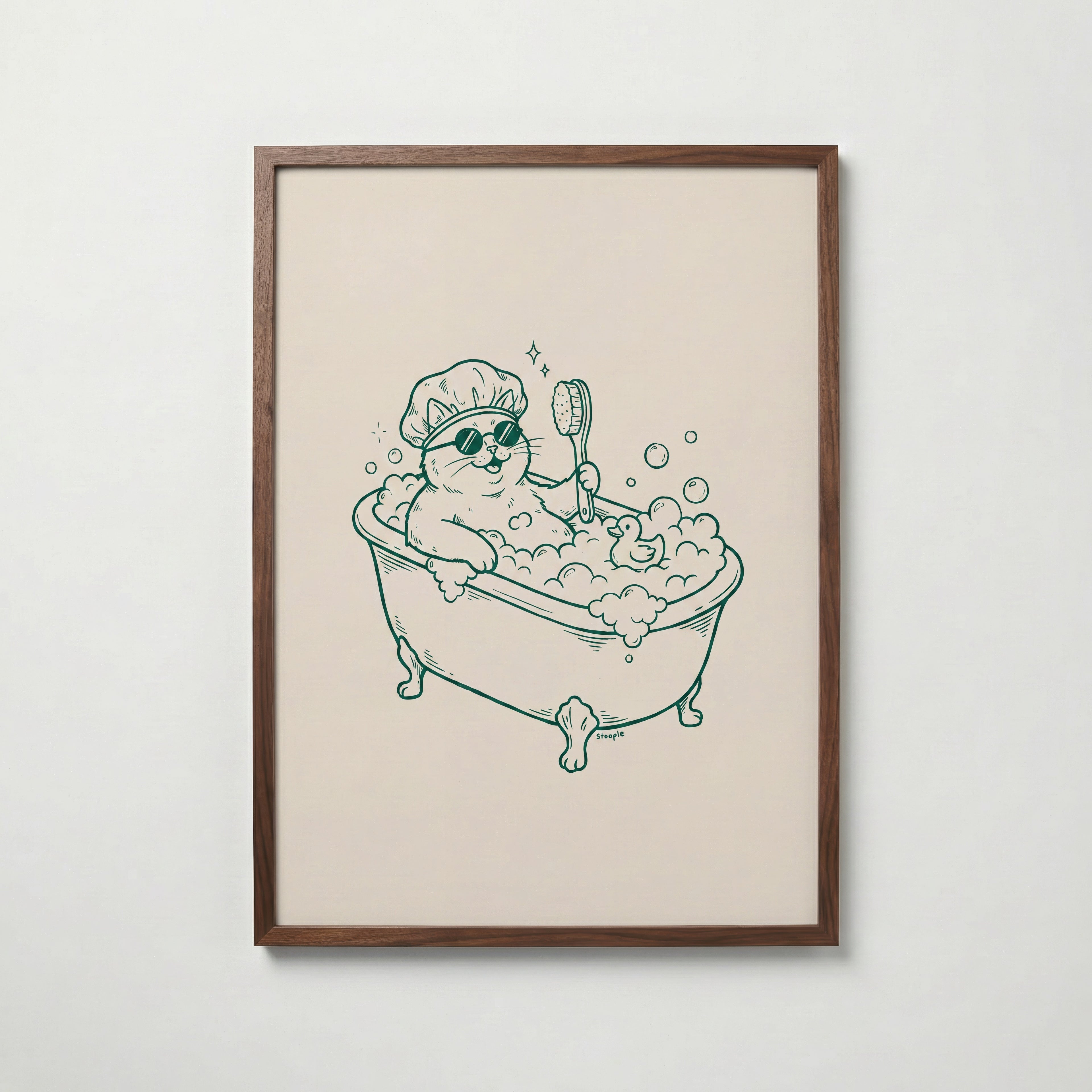 Shower Cat Poster – valnötsram