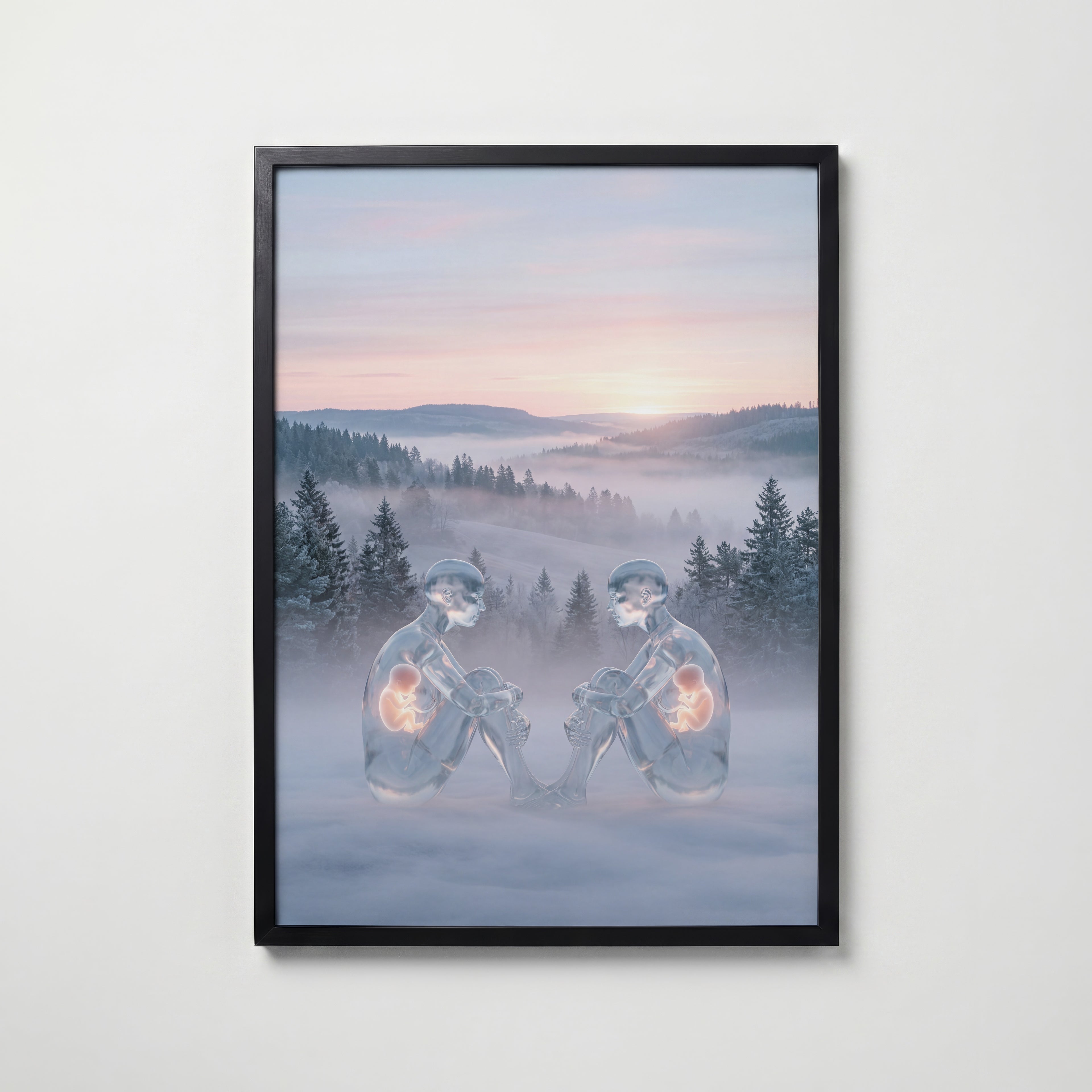 Still Reflection Poster i svart ram, tryckt i Sverige